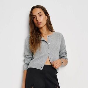 Reformation Clara Cashmere Cardigan - light grey